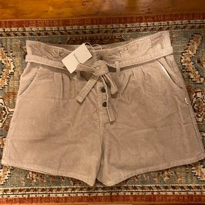 Corduroy high waisted paper bag shorts